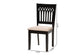 Genesis Modern Beige Fabric and Dark Brown Finished Wood 2-Piece Dining Chair Set FredCo