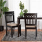 Genesis Modern Beige Fabric and Dark Brown Finished Wood 2-Piece Dining Chair Set FredCo