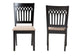 Genesis Modern Beige Fabric and Dark Brown Finished Wood 2-Piece Dining Chair Set FredCo