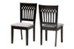 Genesis Modern Grey Fabric and Dark Brown Finished Wood 2-Piece Dining Chair Set FredCo