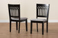 Genesis Modern Grey Fabric and Dark Brown Finished Wood 2-Piece Dining Chair Set FredCo