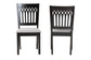 Genesis Modern Grey Fabric and Dark Brown Finished Wood 2-Piece Dining Chair Set FredCo