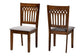 Genesis Modern Grey Fabric and Walnut Brown Finished Wood 2-Piece Dining Chair Set FredCo