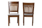 Genesis Modern Grey Fabric and Walnut Brown Finished Wood 2-Piece Dining Chair Set FredCo