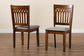 Genesis Modern Grey Fabric and Walnut Brown Finished Wood 2-Piece Dining Chair Set FredCo