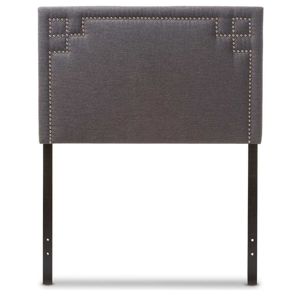 Geneva Modern and Contemporary Dark Grey Fabric Upholstered Twin Size Headboard FredCo