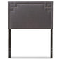 Geneva Modern and Contemporary Dark Grey Fabric Upholstered Twin Size Headboard FredCo