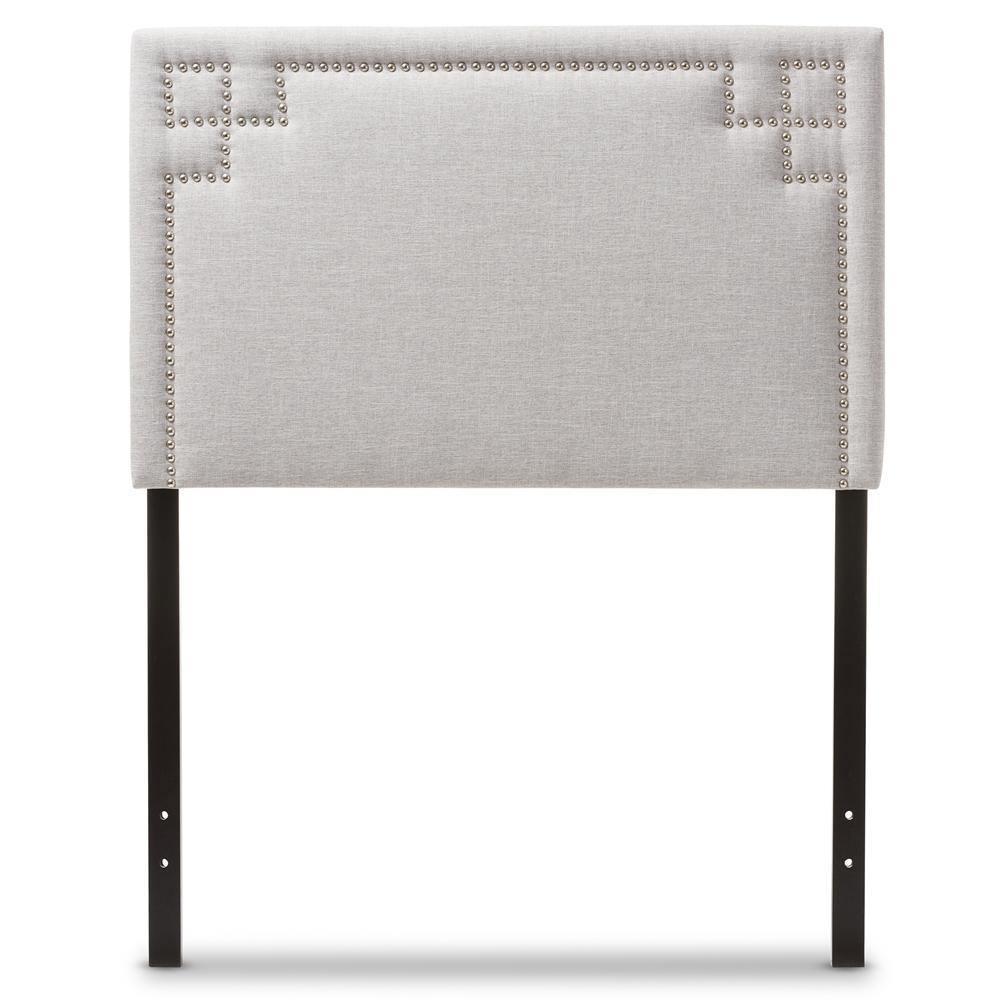 Geneva Modern and Contemporary Greyish Beige Fabric Upholstered Twin Size Headboard FredCo