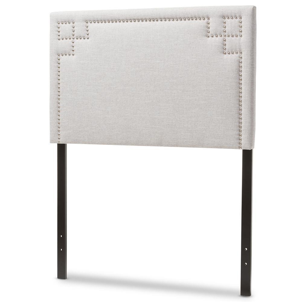 Geneva Modern and Contemporary Greyish Beige Fabric Upholstered Twin Size Headboard FredCo