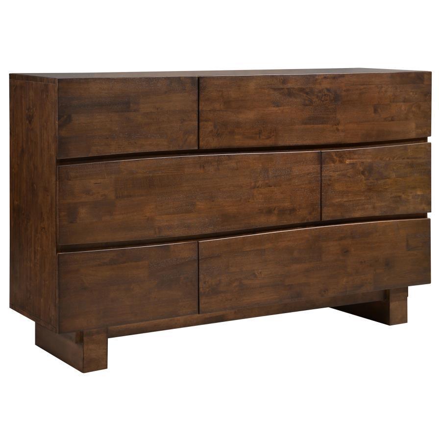 Genevieve 4-piece Queen Platform Bedroom Set Dark Brown Coaster FredCo