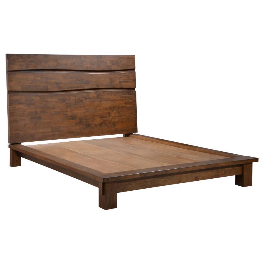 Genevieve 4-piece Queen Platform Bedroom Set Dark Brown Coaster FredCo
