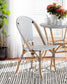 Genica Classic French Black and White Weaving and Natural Brown Rattan Dining Chair FredCo
