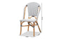 Genica Classic French Black and White Weaving and Natural Brown Rattan Dining Chair FredCo