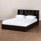 Geoffrey Modern and Contemporary Dark Brown Finished Wood Queen Size Platform Storage Bed with Shelves FredCo