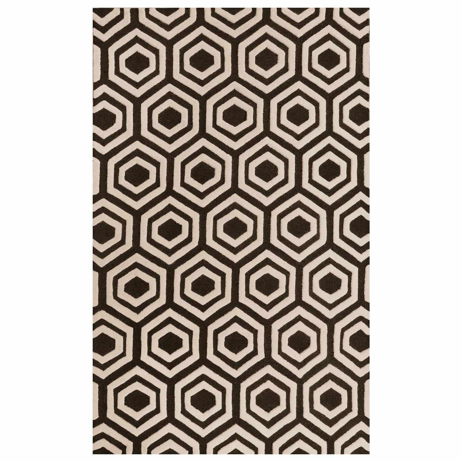 Geometric Modern Hand-Tufted Wool Area Rug FredCo