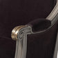 Georgette Classic and Traditional French Inspired Brown Velvet Upholstered Grey Finished Armchair with Goldleaf Detailing FredCo