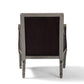 Georgette Classic and Traditional French Inspired Brown Velvet Upholstered Grey Finished Armchair with Goldleaf Detailing FredCo