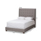 Georgette Modern and Contemporary Light Grey Fabric Upholstered King Size Bed FredCo
