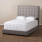Georgette Modern and Contemporary Light Grey Fabric Upholstered King Size Bed FredCo