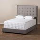 Georgette Modern and Contemporary Light Grey Fabric Upholstered Queen Size Bed FredCo