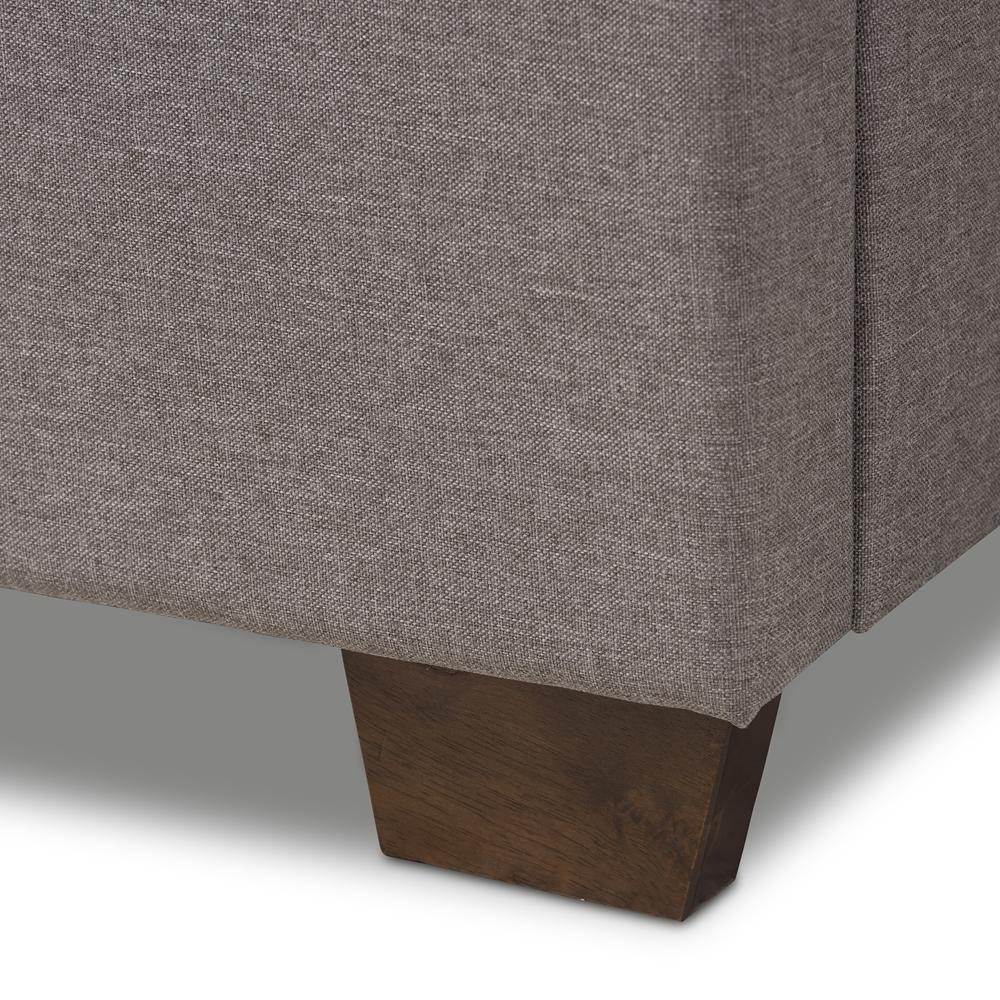 Georgette Modern and Contemporary Light Grey Fabric Upholstered Queen Size Bed FredCo