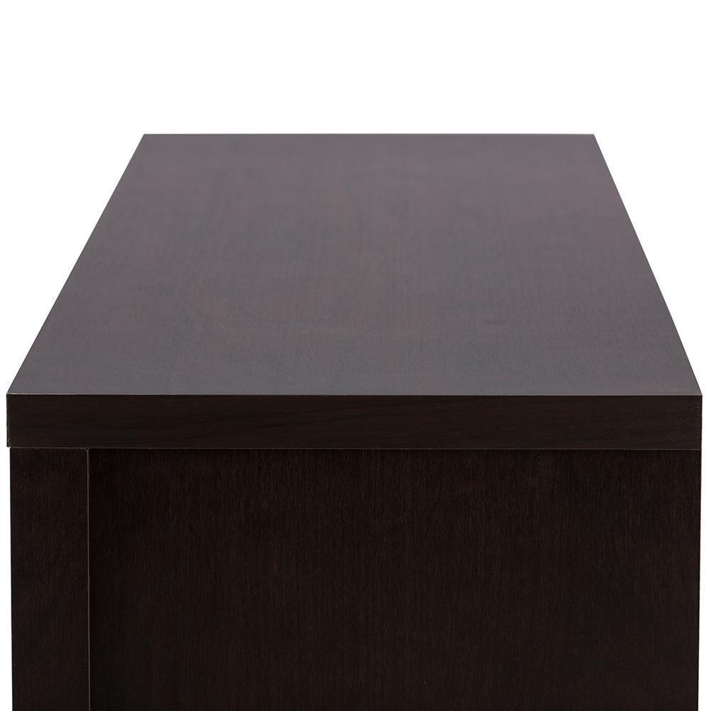 Gerhardine Dark Brown Wood 63-Inch TV Cabinet with 3-drawer FredCo