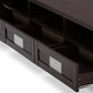 Gerhardine Dark Brown Wood 63-Inch TV Cabinet with 3-drawer FredCo