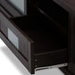 Gerhardine Dark Brown Wood 70-inch TV Cabinet with 2 Sliding Doors and Drawer FredCo
