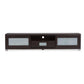 Gerhardine Dark Brown Wood 70-inch TV Cabinet with 2 Sliding Doors and Drawer FredCo