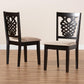 Gervais Modern and Contemporary Sand Fabric Upholstered and Dark Brown Finished Wood 2-Piece Dining Chair Set FredCo
