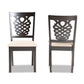 Gervais Modern and Contemporary Sand Fabric Upholstered and Dark Brown Finished Wood 2-Piece Dining Chair Set FredCo