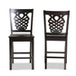 Gervais Modern and Contemporary Transitional Dark Brown Finished Wood 2-Piece Counter Stool Set FredCo