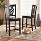 Gervais Modern and Contemporary Transitional Dark Brown Finished Wood 2-Piece Counter Stool Set FredCo