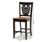 Gervais Modern and Contemporary Transitional Two-Tone Dark Brown and Walnut Brown Finished Wood 2-Piece Counter Stool Set FredCo