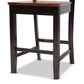 Gervais Modern and Contemporary Transitional Two-Tone Dark Brown and Walnut Brown Finished Wood 2-Piece Counter Stool Set FredCo