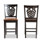 Gervais Modern and Contemporary Transitional Two-Tone Dark Brown and Walnut Brown Finished Wood 2-Piece Counter Stool Set FredCo