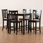 Gervais Modern and Contemporary Transitional Two-Tone Dark Brown and Walnut Brown Finished Wood 5-Piece Pub Set FredCo