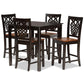 Gervais Modern and Contemporary Transitional Two-Tone Dark Brown and Walnut Brown Finished Wood 5-Piece Pub Set FredCo