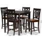 Gervais Modern and Contemporary Transitional Two-Tone Dark Brown and Walnut Brown Finished Wood 5-Piece Pub Set FredCo