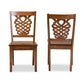 Gervais Modern and Contemporary Transitional Walnut Brown Finished Wood 2-Piece Dining Chair Set FredCo