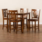 Gervais Modern and Contemporary Transitional Walnut Brown Finished Wood 5-Piece Pub Set FredCo