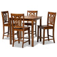 Gervais Modern and Contemporary Transitional Walnut Brown Finished Wood 5-Piece Pub Set FredCo