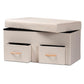 Gerwin Modern and Contemporary Beige Fabric Upholstered and Oak Brown Finished Wood 2-Drawer Storage Ottoman FredCo