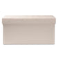 Gerwin Modern and Contemporary Beige Fabric Upholstered and Oak Brown Finished Wood 2-Drawer Storage Ottoman FredCo