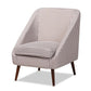 Gia Modern and Contemporary Brown and White Houndstooth Accent Chair FredCo