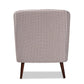 Gia Modern and Contemporary Brown and White Houndstooth Accent Chair FredCo