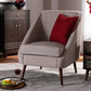 Gia Modern and Contemporary Brown and White Houndstooth Accent Chair FredCo