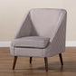 Gia Modern and Contemporary Brown and White Houndstooth Accent Chair FredCo