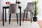 Giada Contemporary Glam and Luxe Grey Velvet Fabric and Dark Brown Finished Wood 2-Piece Bar Stool Set FredCo