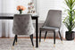 Giada Contemporary Glam and Luxe Grey Velvet Fabric and Dark Brown Finished Wood 2-Piece Dining Chair Set FredCo